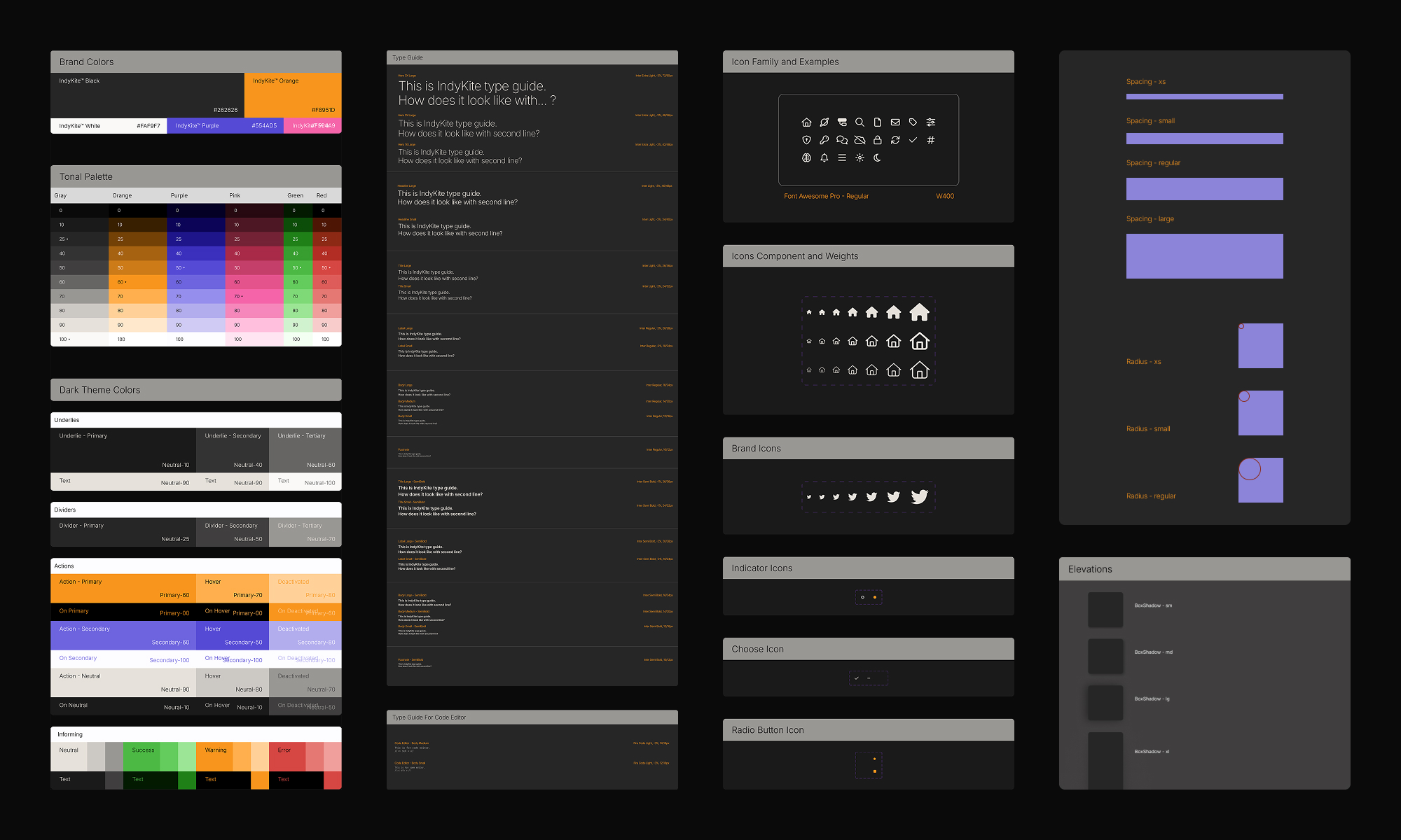 Design DNA in four pillars.
Colours, type, icons and spacing tokens, all codified for instant, cross-team consistency.